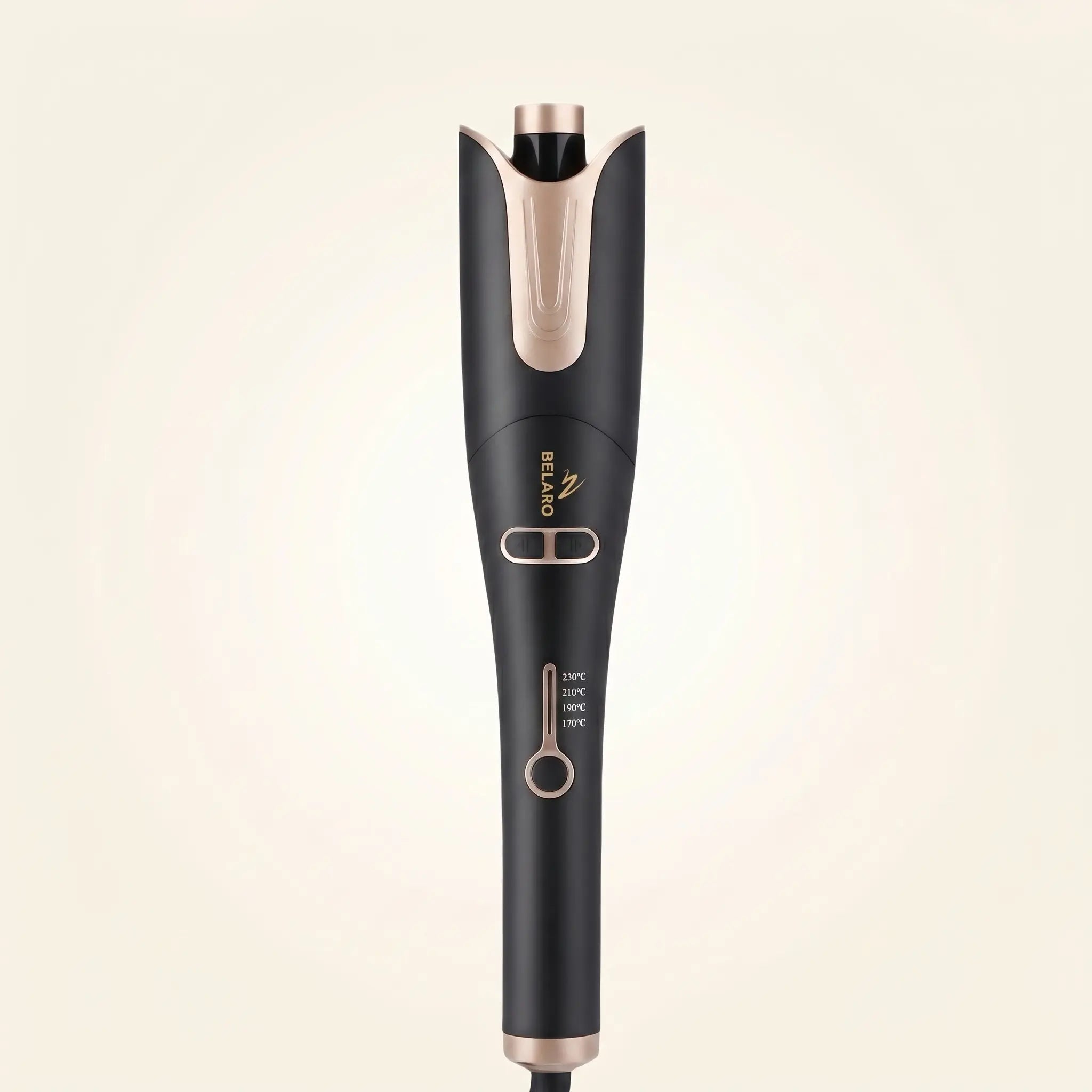 BELARO Intelligent Curl hair styling tool shown upright on a soft cream background